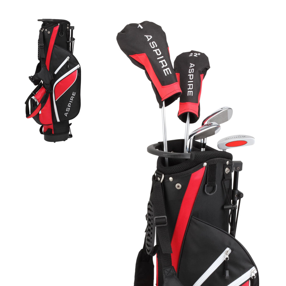 Aspire Junior Plus graphite shafts highlight a lightweight feel for growing swings.