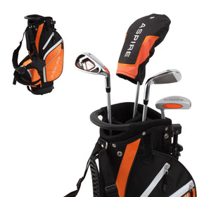 ASPIRE Junior Plus golf set, right-handed, enhances early swing rhythm and balance.