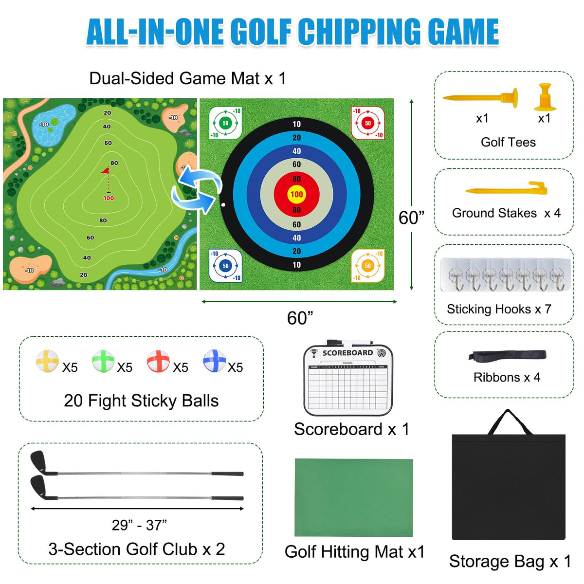 ASTRAEA Golf Chipping Game carry bag keeps gear organized for on-the-go practice.