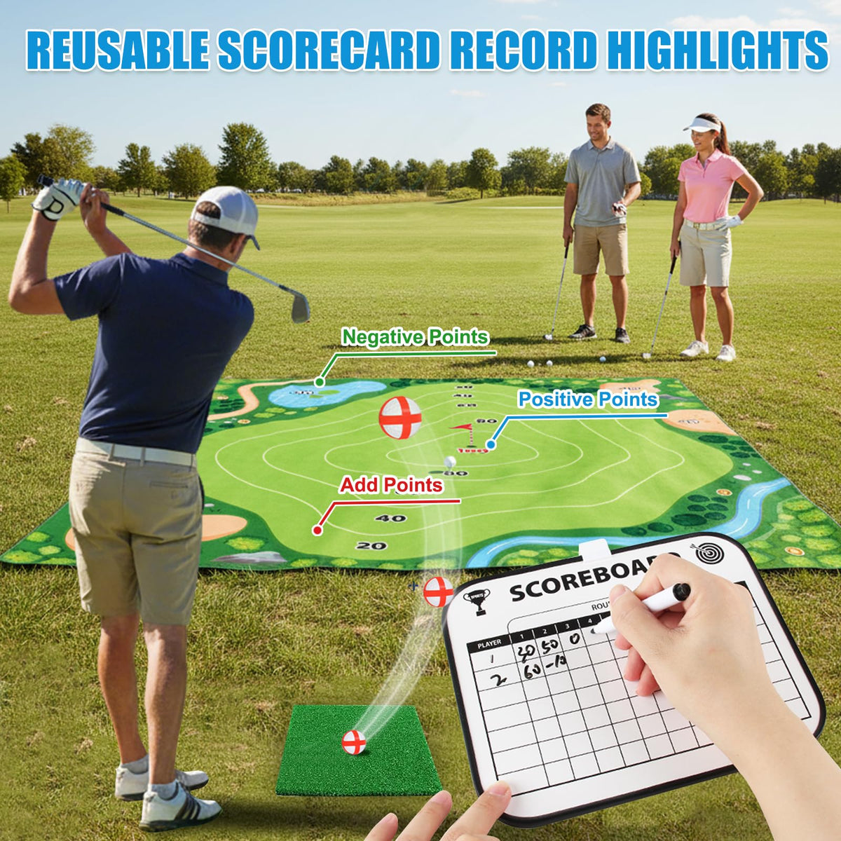 ASTRAEA Golf Chipping Game stakes enable stable setup for any surface.