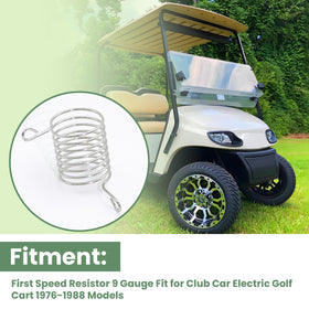 ASTROSYNC First Speed Resistor 9 Gauge label highlights replacement compatibility for Club Car models.