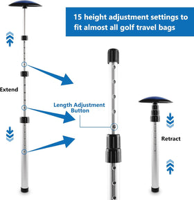 Asyxstar Golf Travel Bag Support Pole sturdy structure for club safety