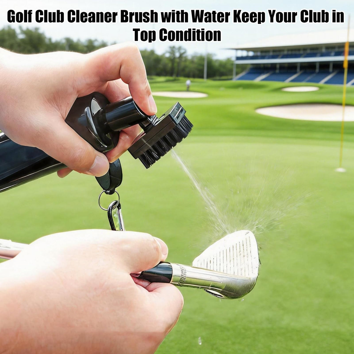 ATQIK anti-leak reservoir prevents spills during on-course cleaning
