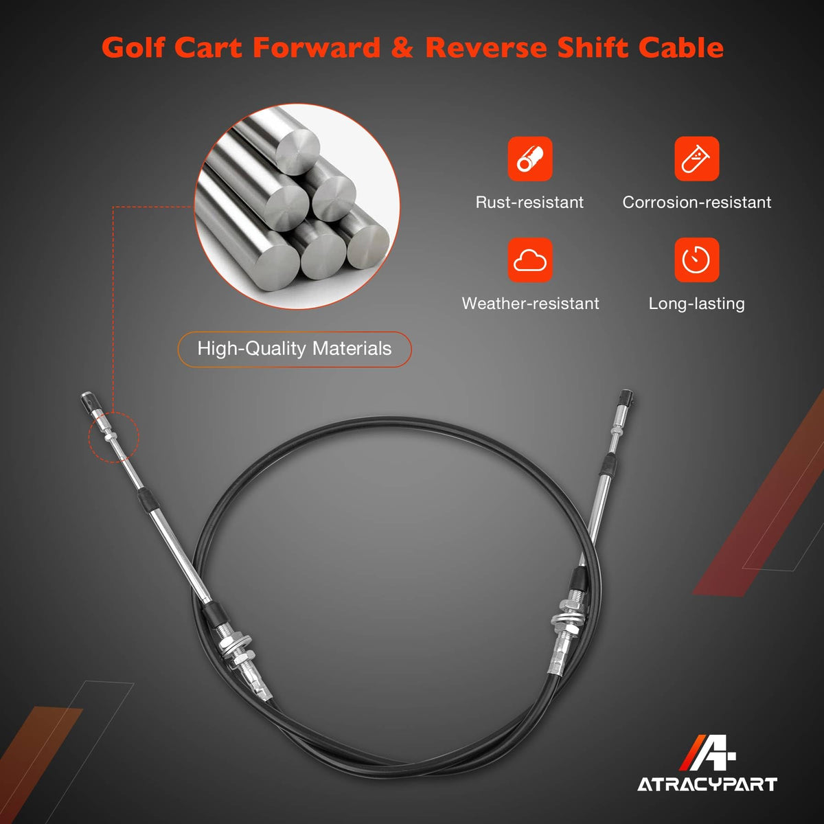 ATRACYPART durable construction cable withstands weather and wear for golf carts