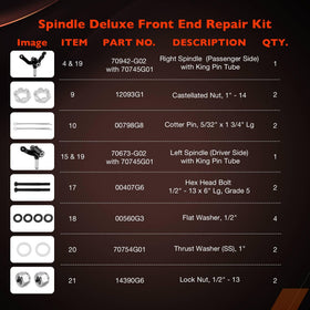 ATRACYPART EZGO spindle front-end kit compatible with TXT and PDS models