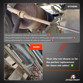 ATRACYPART shift cable on cart routed under the dash for reliable operation