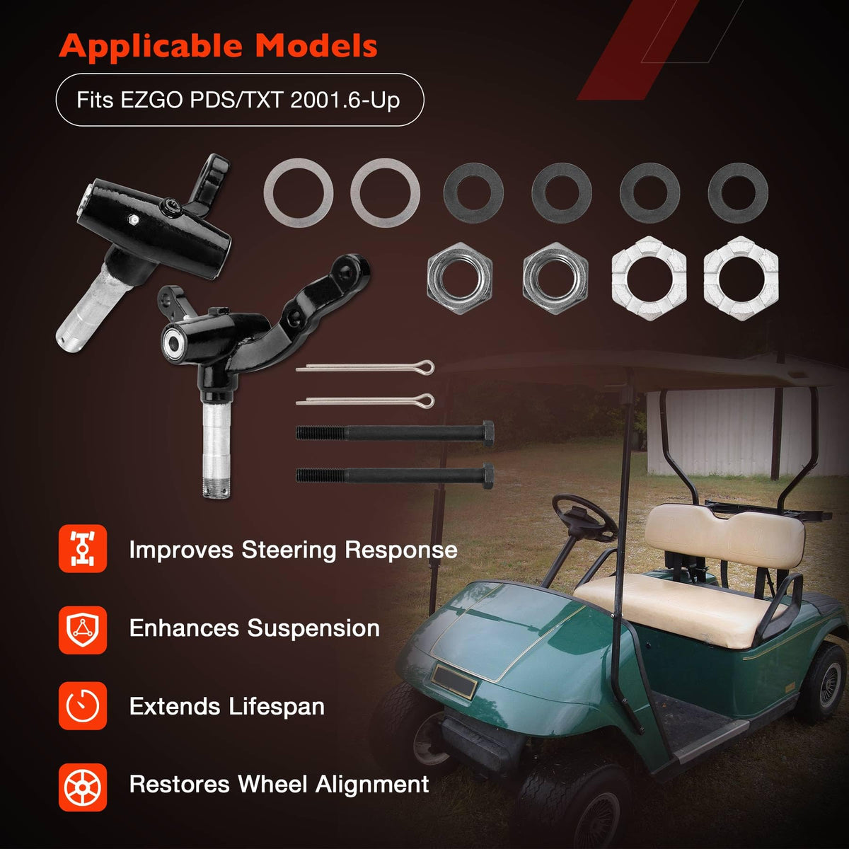 ATRACYPART spindle kingpin tube assembly improves front-end rigidity and longevity