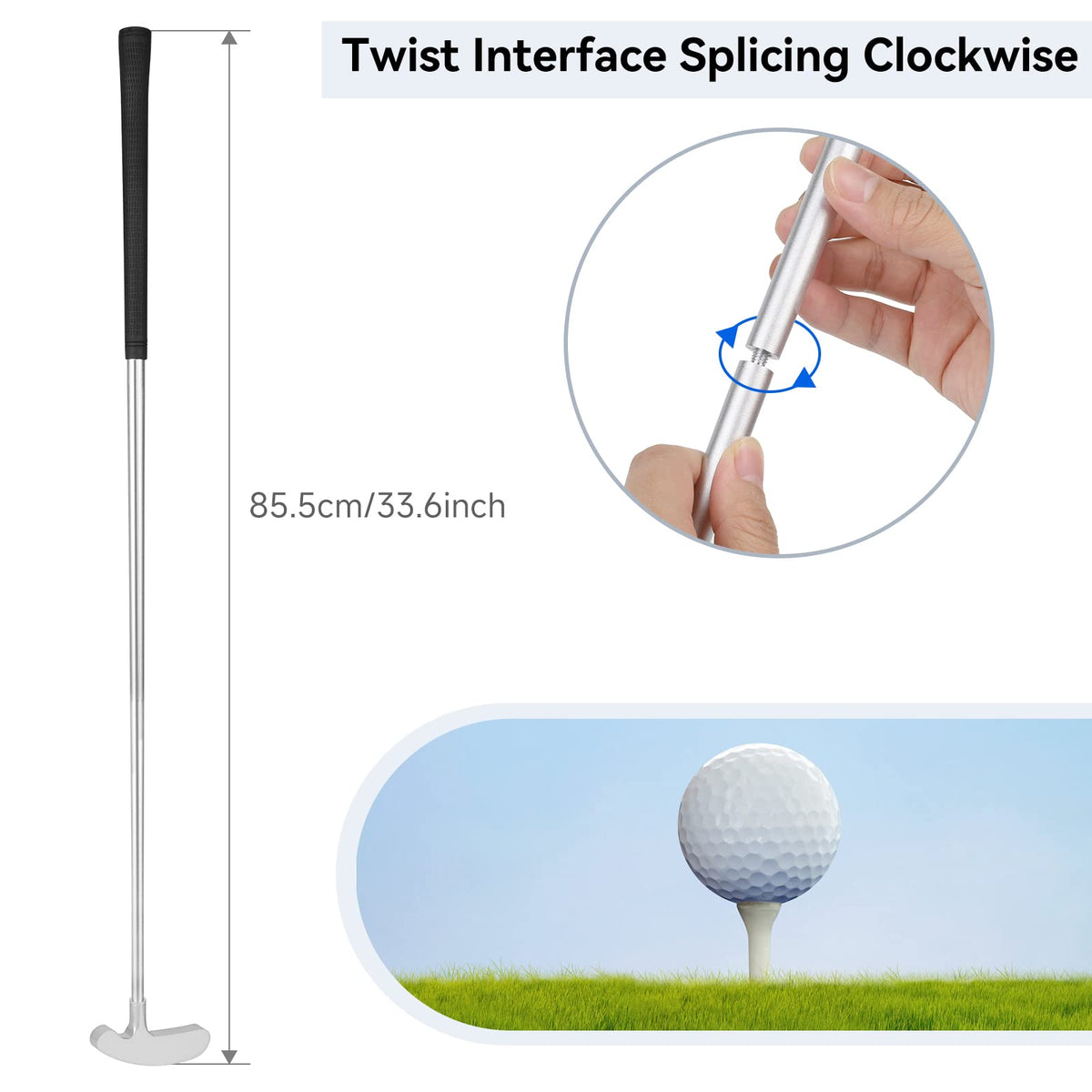 Ausluofell portable golf set for indoor and outdoor practice.