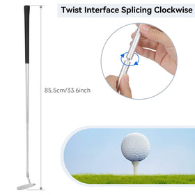 Ausluofell set includes two golf balls for immediate putting practice.