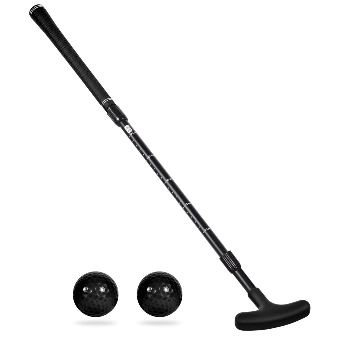 Ausluofell two-way putter with red head for versatile indoor/outdoor practice