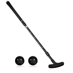 Ausluofell two-way putter with red head for versatile indoor/outdoor practice