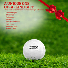 Authentic Feathery Golf Ball leather pouch houses feathers for artisanal craft.