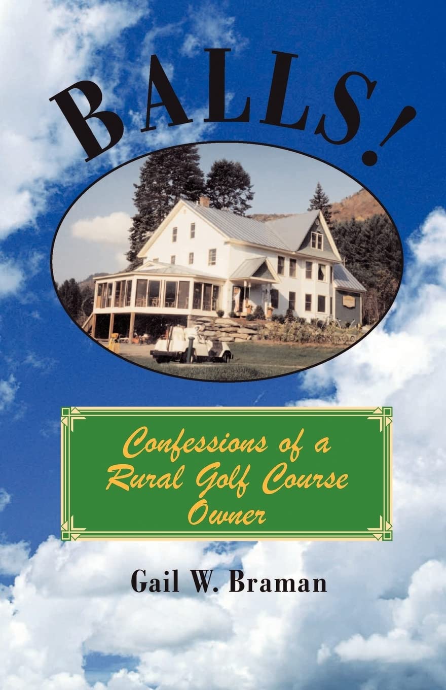Authorhouse Balls! cover with a couple on a golf course, a humorous memoir for readers