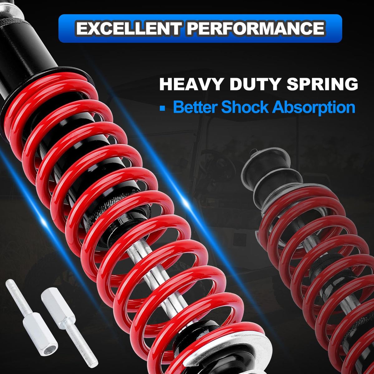 Chrome-plated piston rod resists wear and high temperatures for longevity.