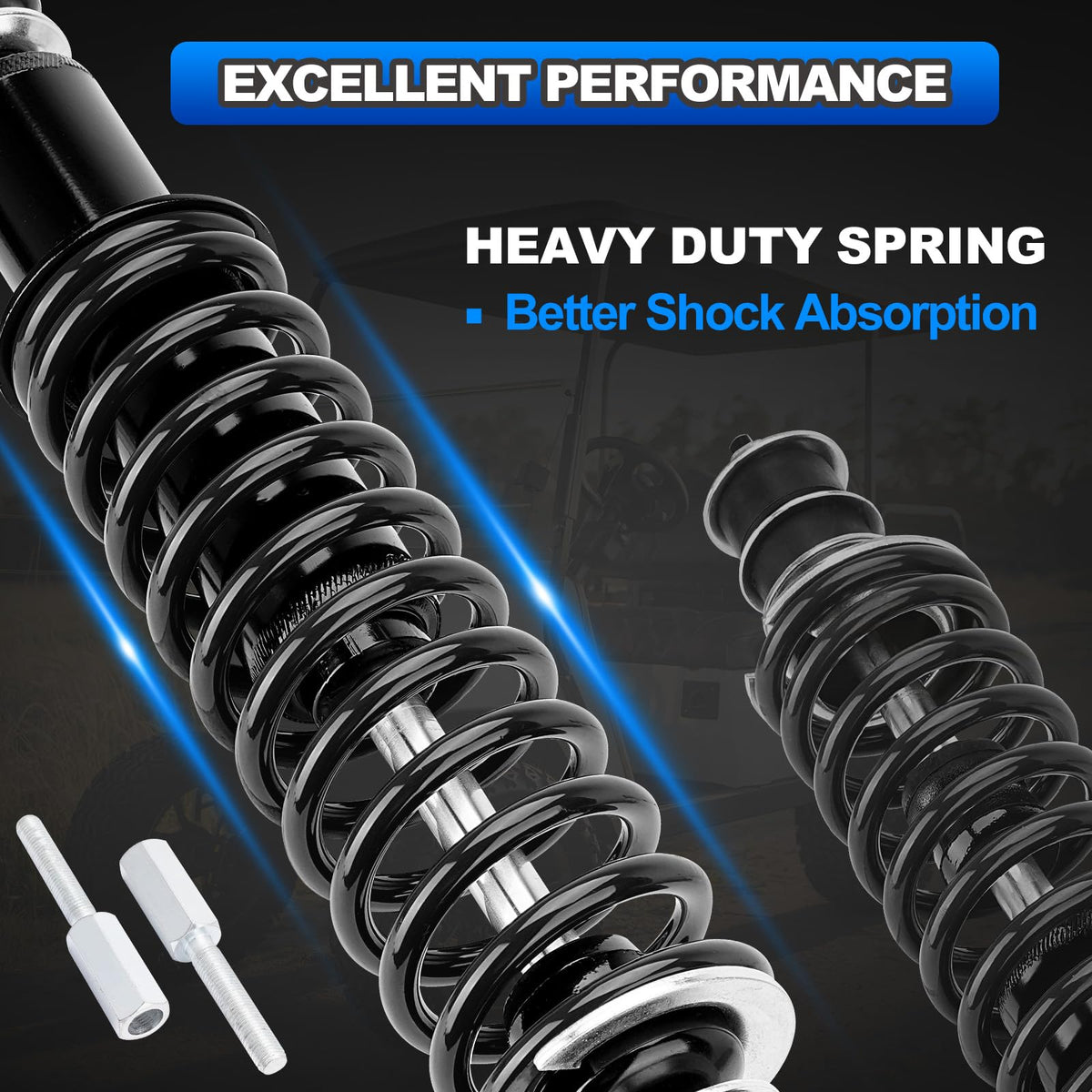 AUTOBABA heavy-duty coil springs provide durable support on uneven terrain.