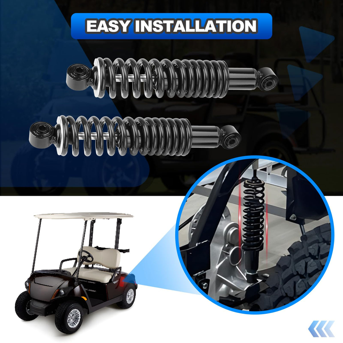 AUTOBABA rear shock absorber springs Yamaha G19 dampens road chatter for passengers