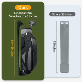 Automoris adjustable-length holder fitting standard and oversized golf bags