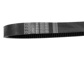 Automotive Authority belt close-up shows precise fit and tension.