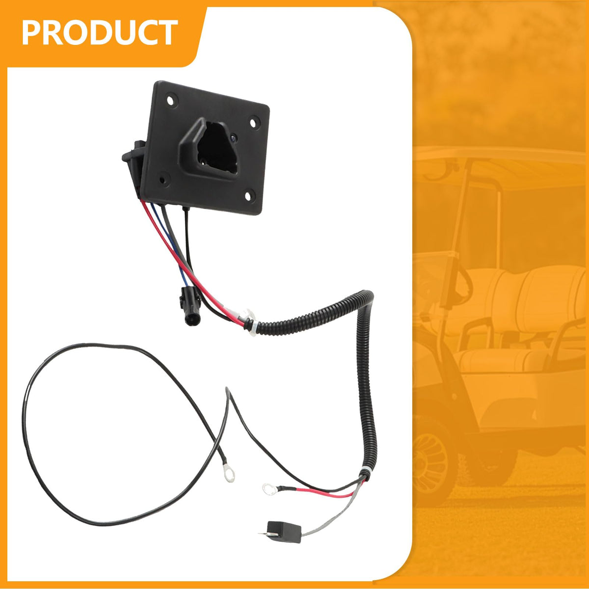 Autoparts 602529 receptacle side view, compact installation for EZGO TXT 36V systems