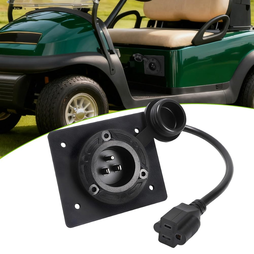 AUTOVIC charger port cover plate on EZGO carts for secure charging