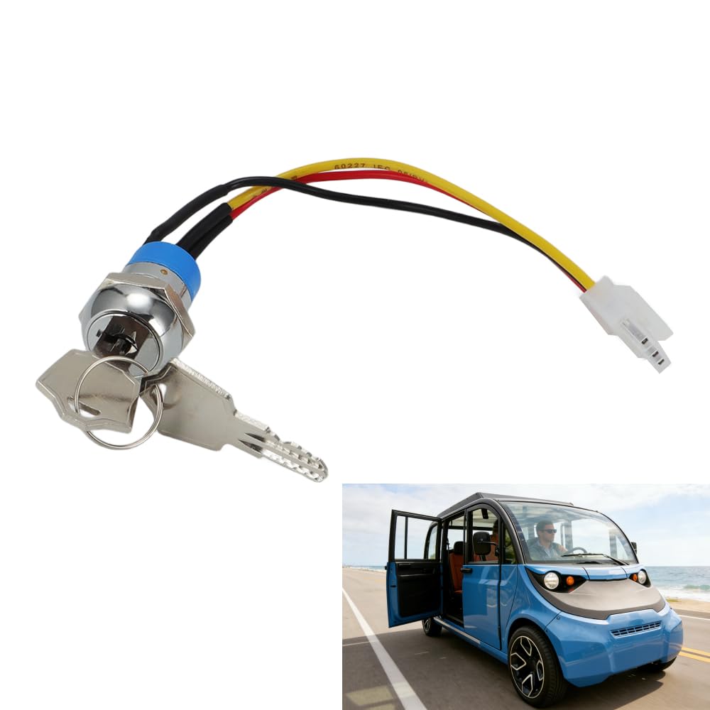 AUTOVIC ignition key switch replacement package contents with two keys.