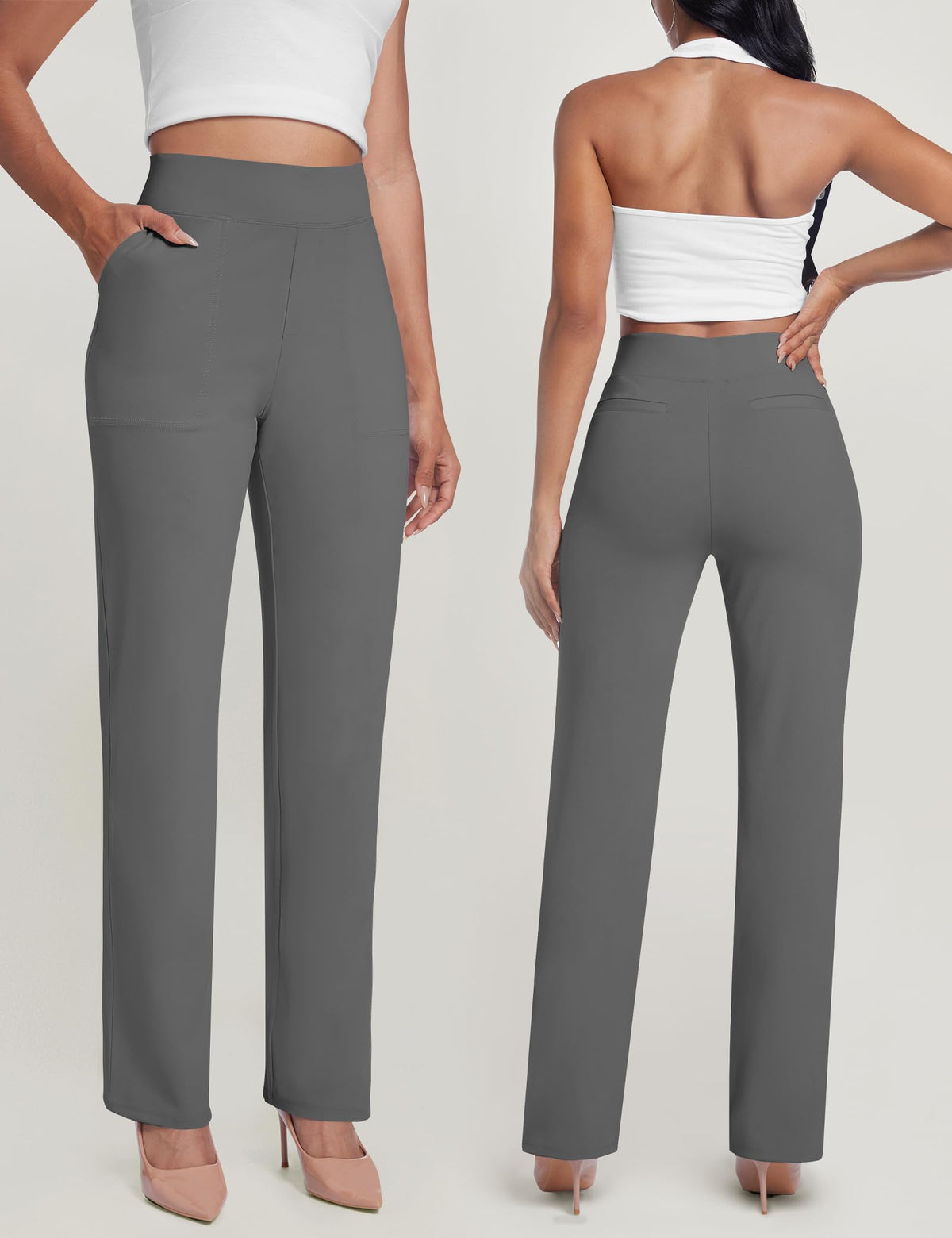 AVAMO straight-leg stretch pants designed for comfortable movement at work.