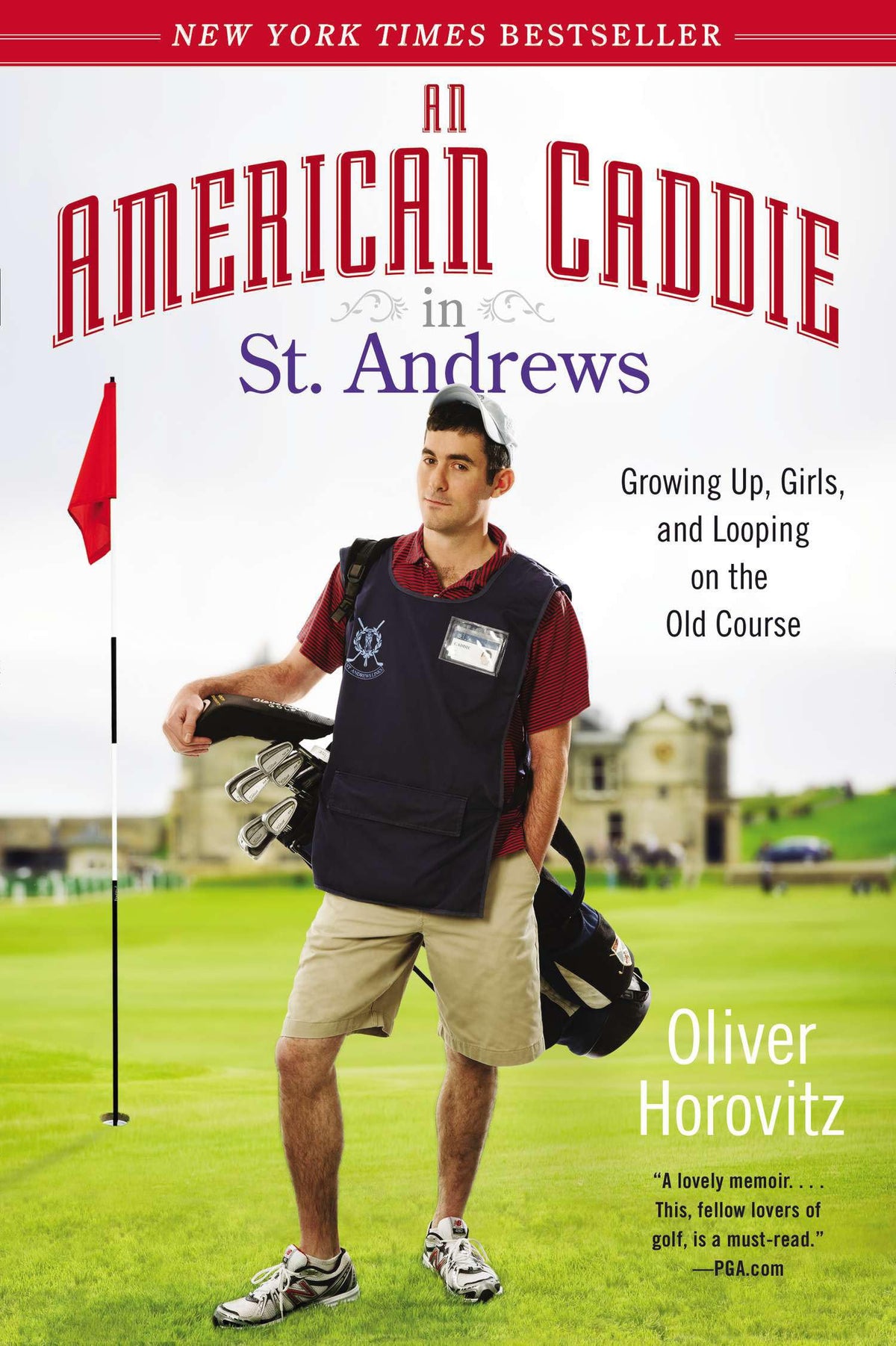 Avery An American Caddie in St. Andrews cover, ideal for golf memoir fans seeking behind-the-scenes insight