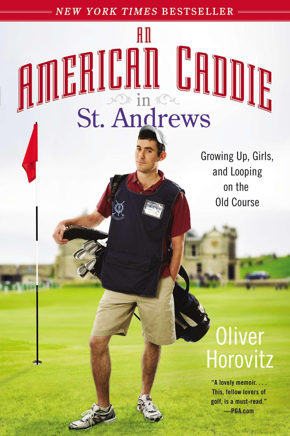 Avery An American Caddie in St. Andrews cover, ideal for golf memoir fans seeking behind-the-scenes insight