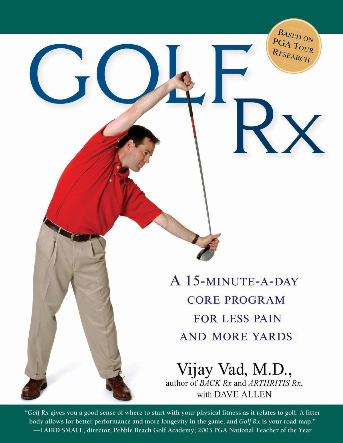 Avery Golf Rx book cover showing a physician-guided swing program for more yards