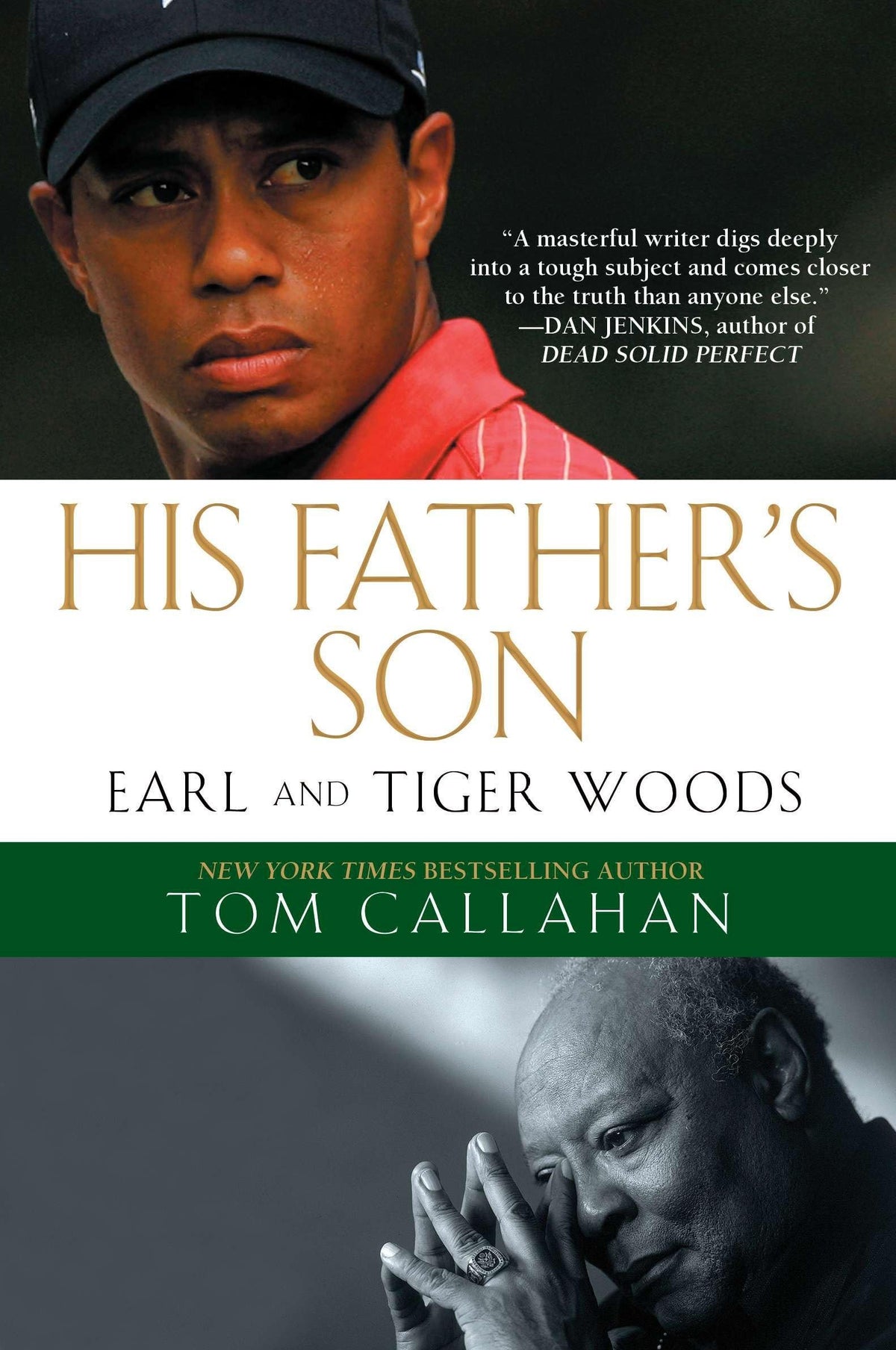 Avery His Father's Son cover featuring Earl Woods and Tiger Woods, inviting biographical insights.