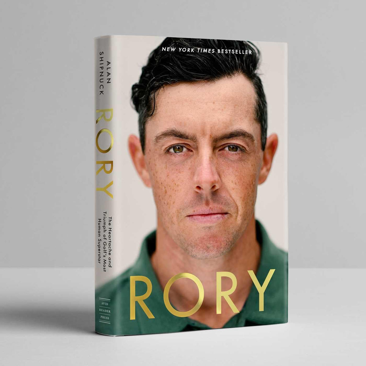 Avid Reader Press Rory book cover, ideal for readers seeking an in-depth golf biography.