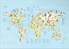 Awesome Maps World of Golf wall map poster showing 400+ courses for trip planning
