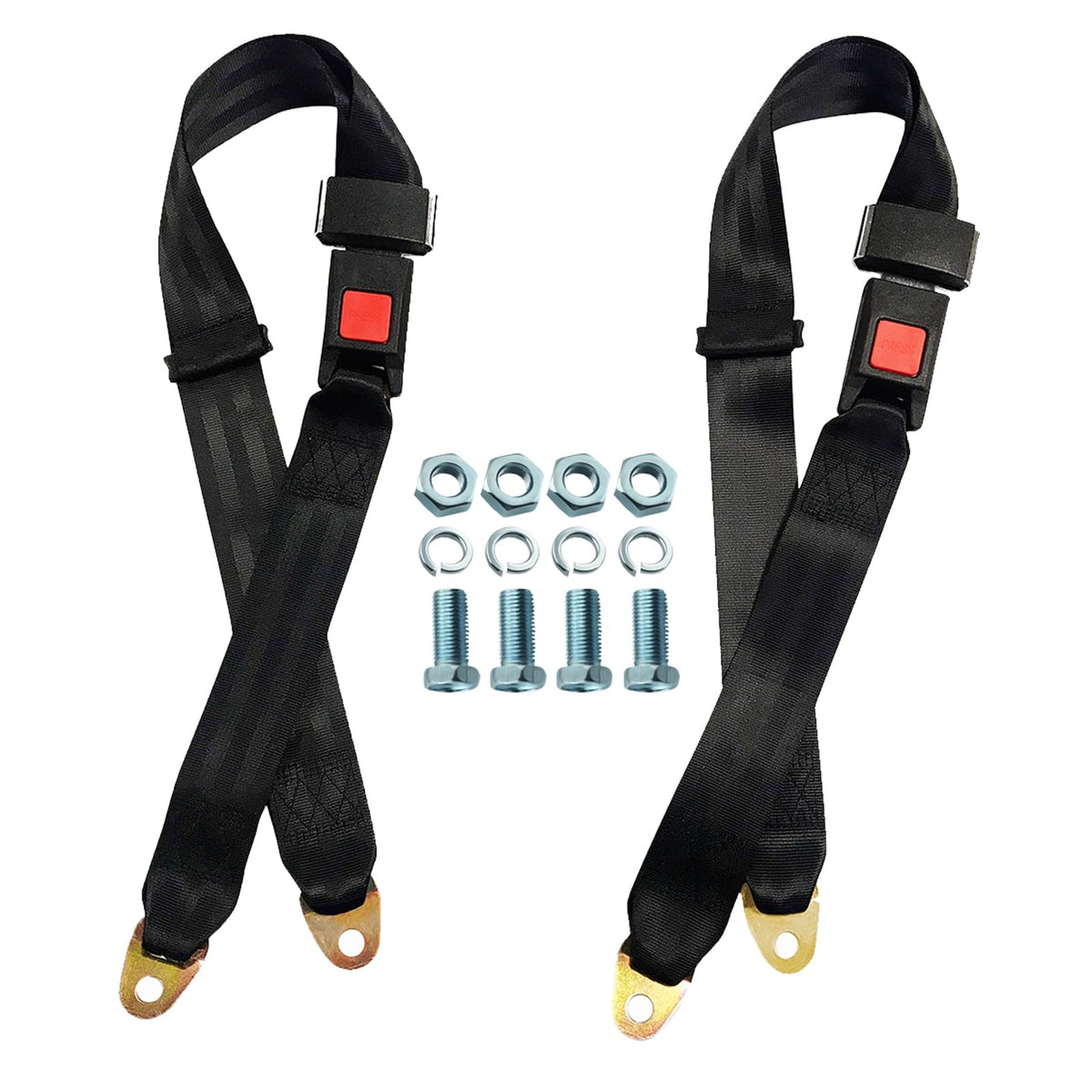 Awordo 2-Pack seat belt front view with adjustable straps for a secure fit.