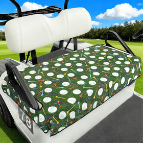 awufncksn 2-seat golf cart seat cover installed on a Club Car for quick protection