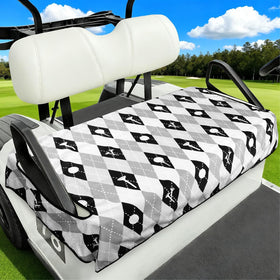 awufncksn 52x32 2-seat fit cover protects Club Car seats from dust and sweat.