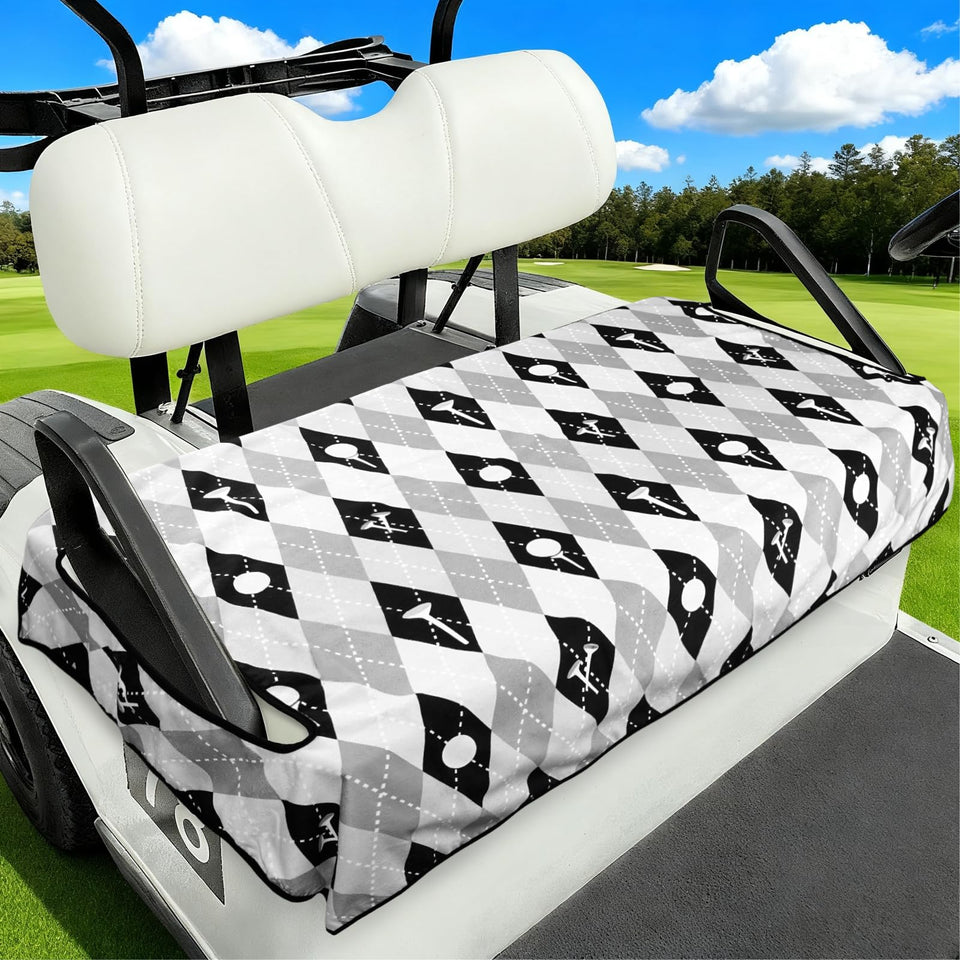 awufncksn 52x32 2-seat fit cover protects Club Car seats from dust and sweat.