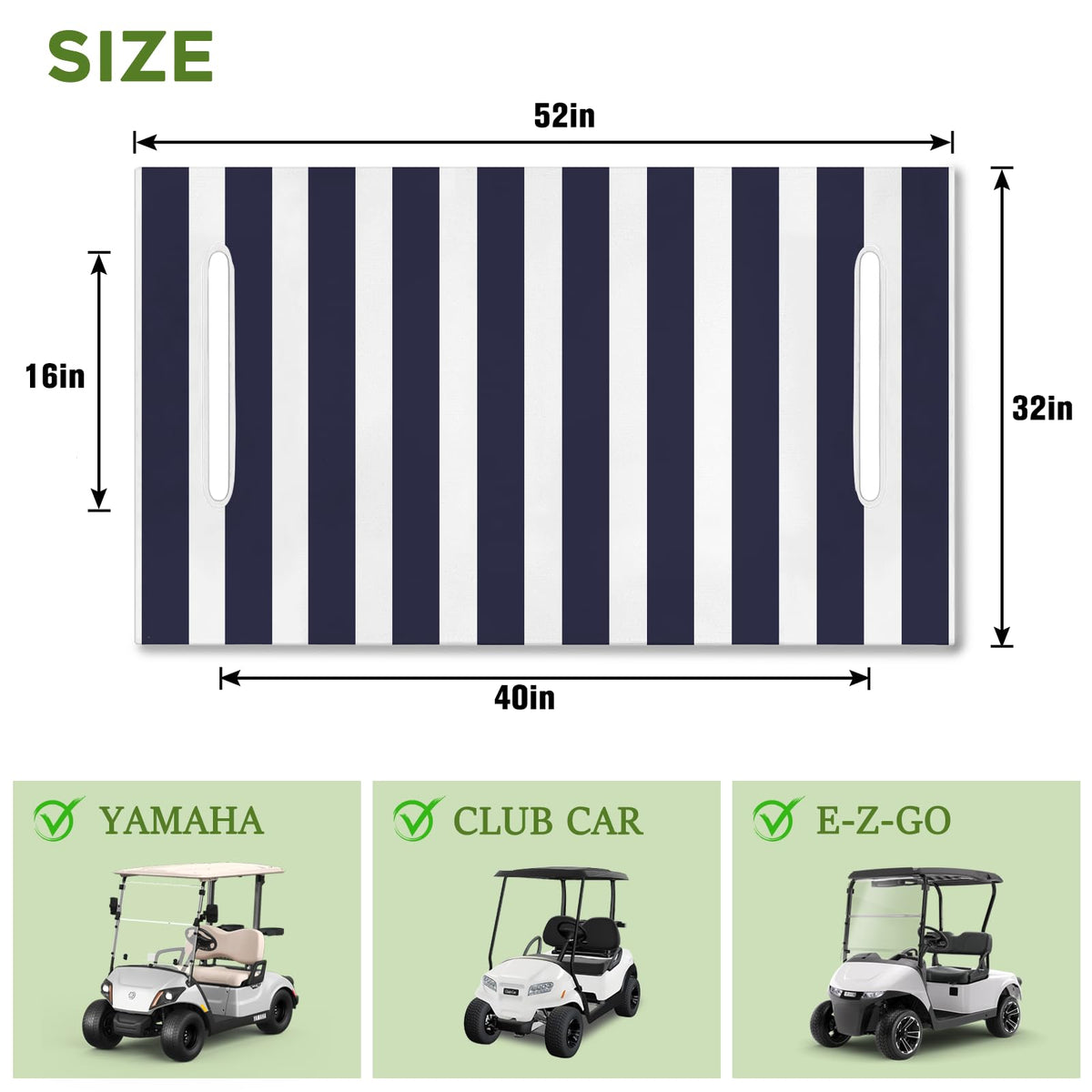 Awufncksn 52x32 seat cover fit keeps your two-seat cart clean and ready.