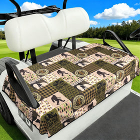 awufncksn Bigfoot golf cart seat cover on a 2-seat Club Car for comfort and protection.