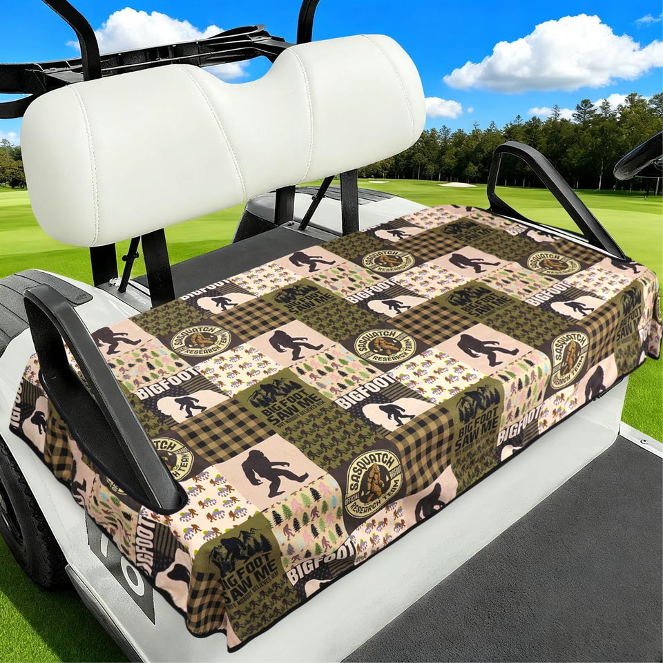 awufncksn Bigfoot golf cart seat cover on a 2-seat Club Car for comfort and protection.