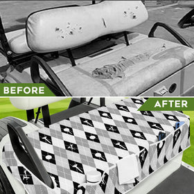 Awufncksn seat cover enhances cart aesthetics with stylish prints.