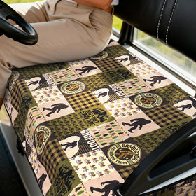 awufncksn Protective cover blocks dust and stains on golf cart seats.