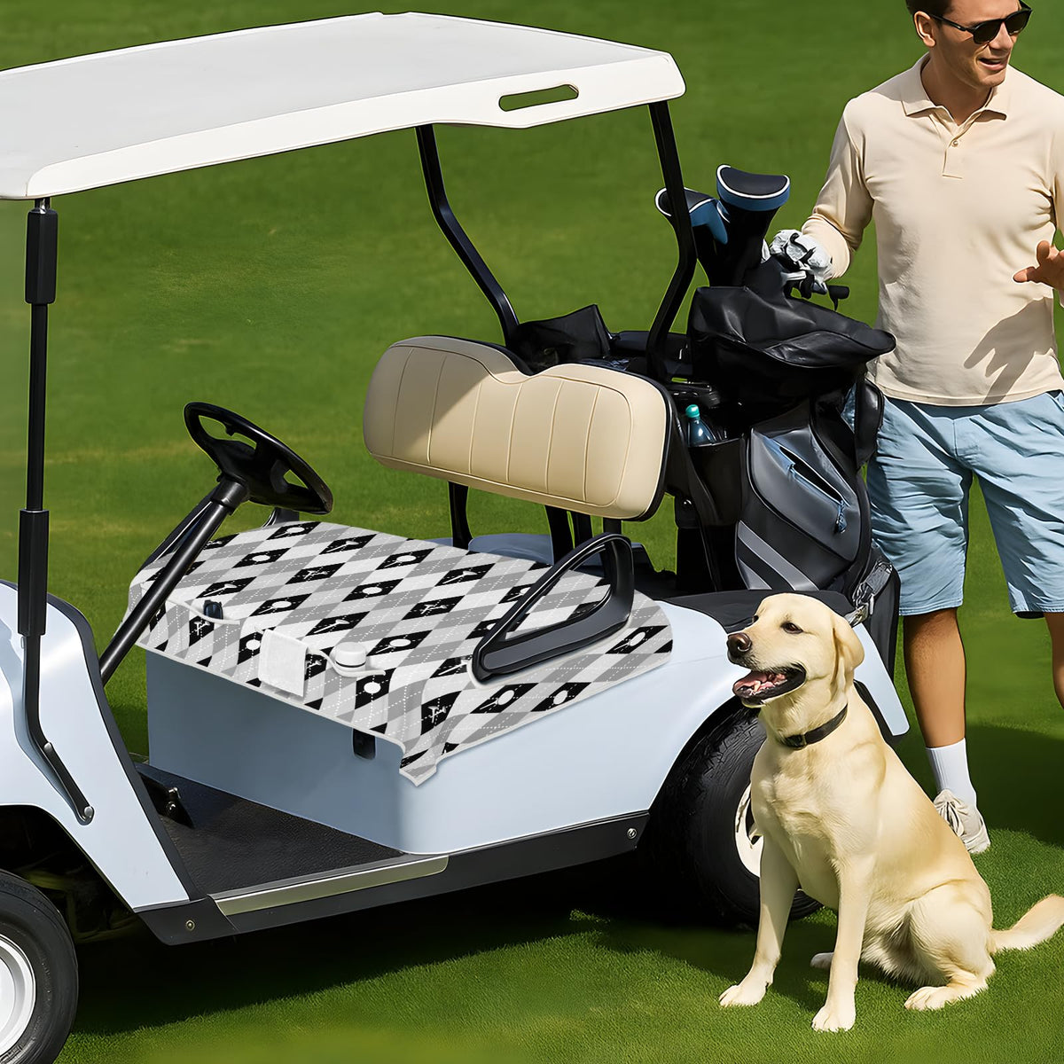 Gift-ready Awufncksn golf cart seat cover for golfers like dad.