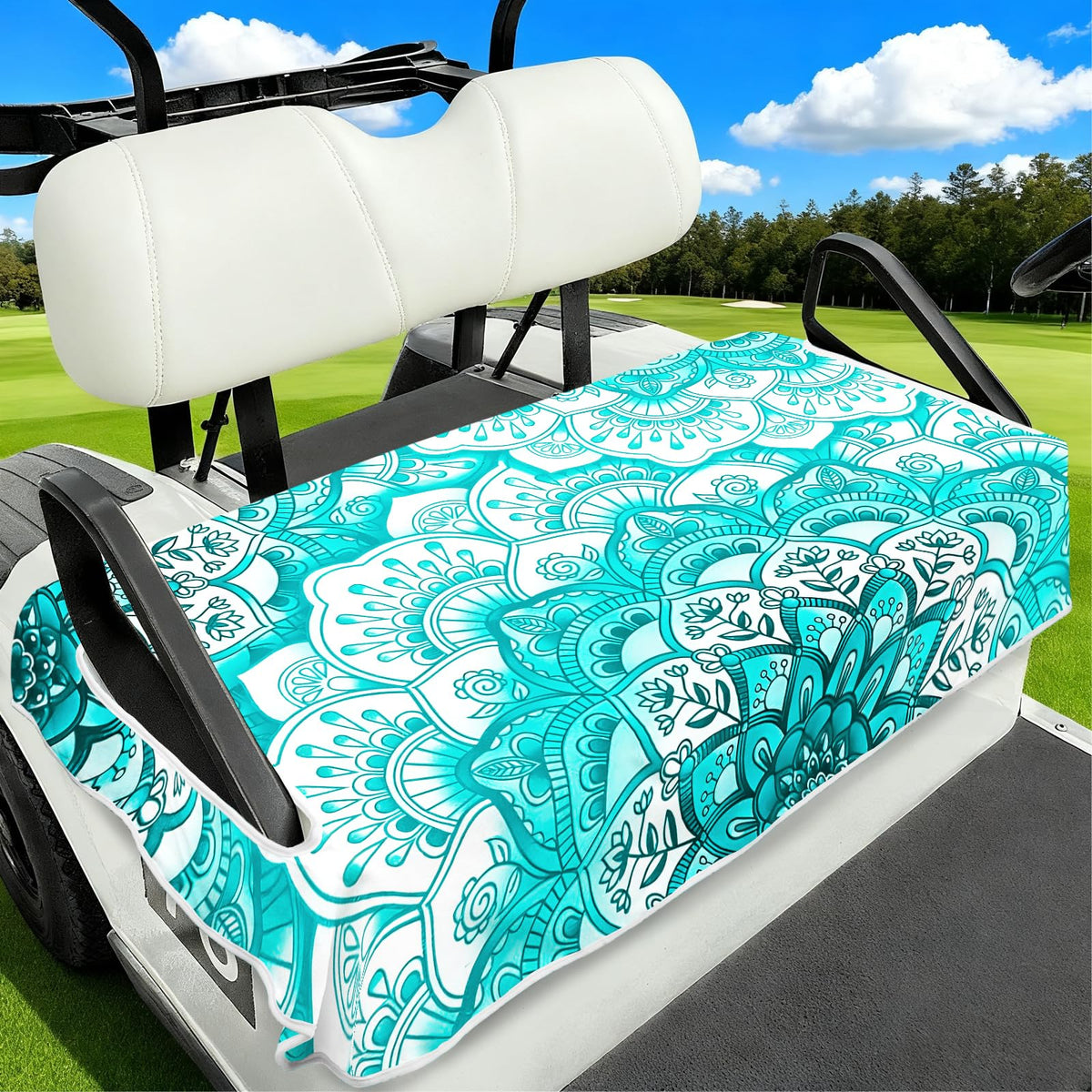 awufncksn golf cart seat cover 2-seat fit protects seats from dust and sweat