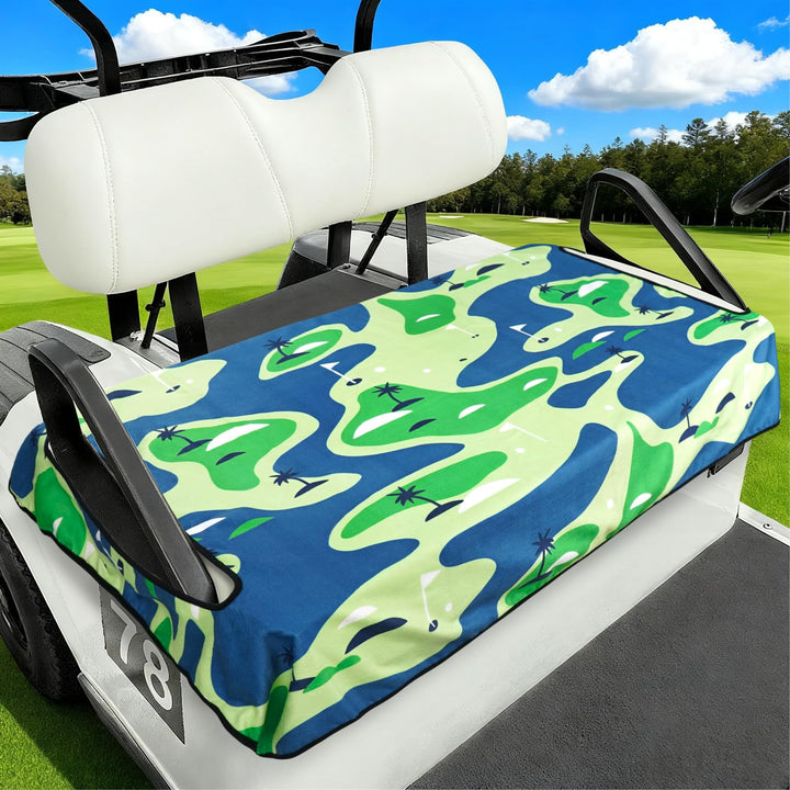 awufncksn golf cart seat cover on a 2-seat cart protects seats while fitting most models