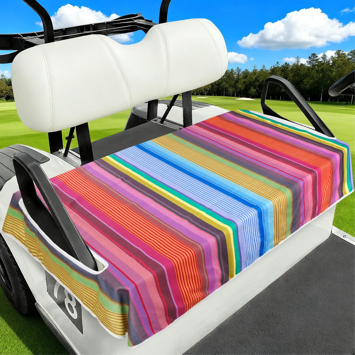 awufncksn golf cart seat cover 2-seat fit protects seats during rounds