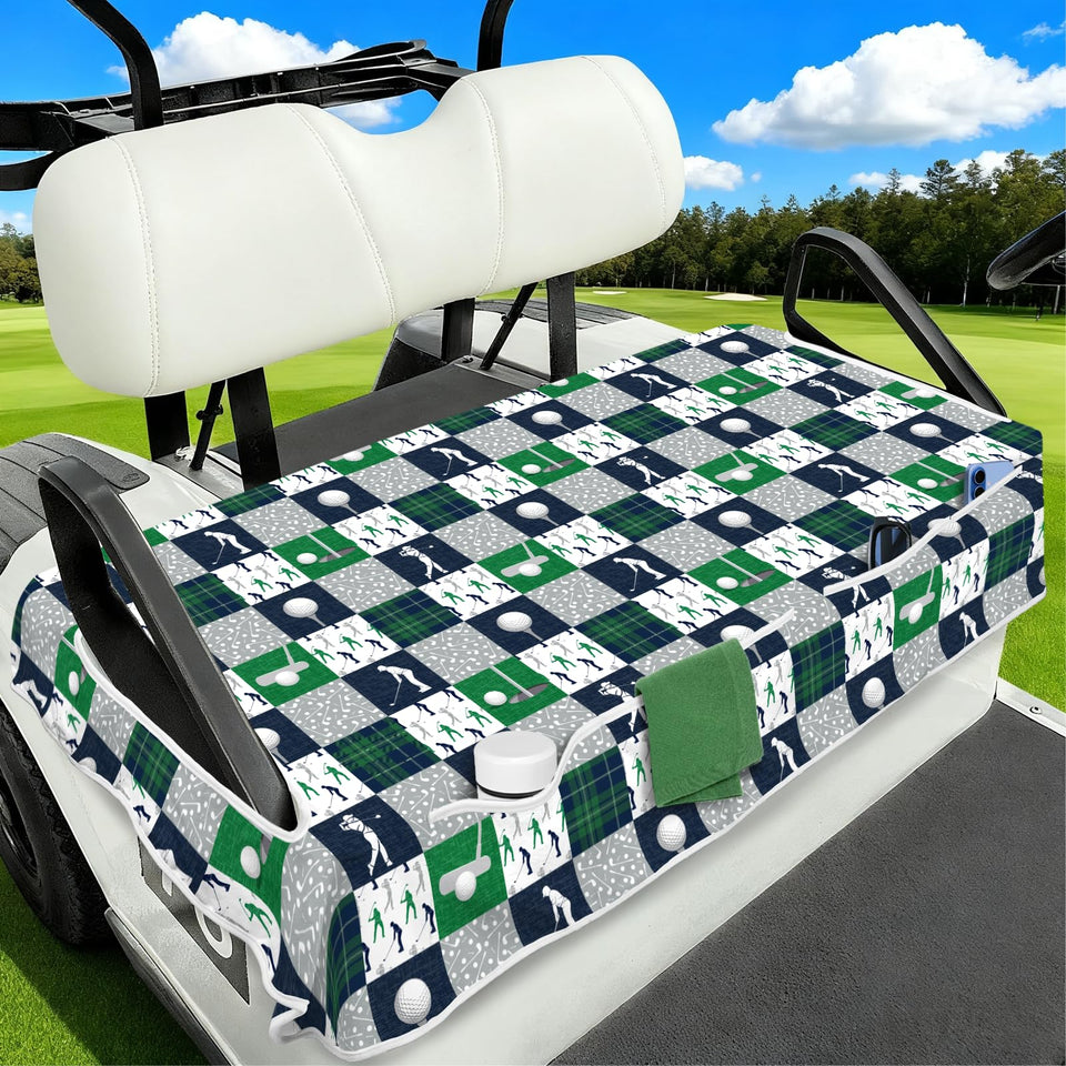 awufncksn golf cart seat cover with four pockets for easy gear storage