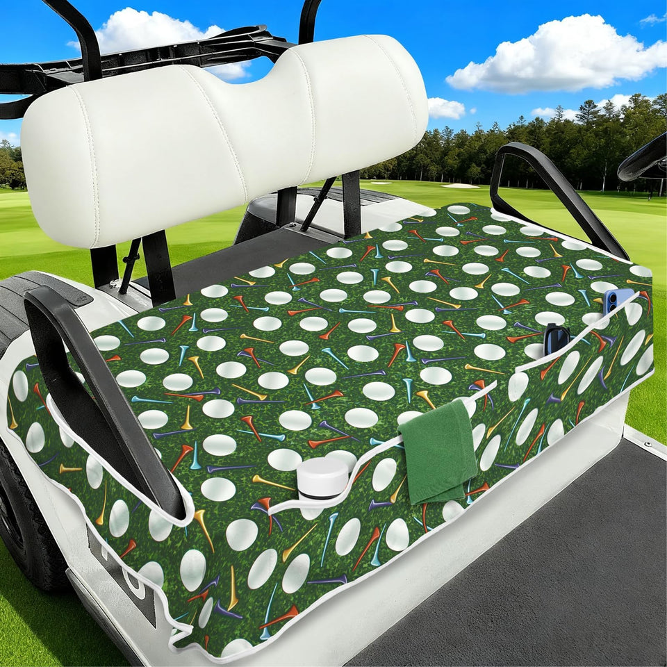 awufncksn golf cart seat cover with four pockets keeps essentials organized and within reach.