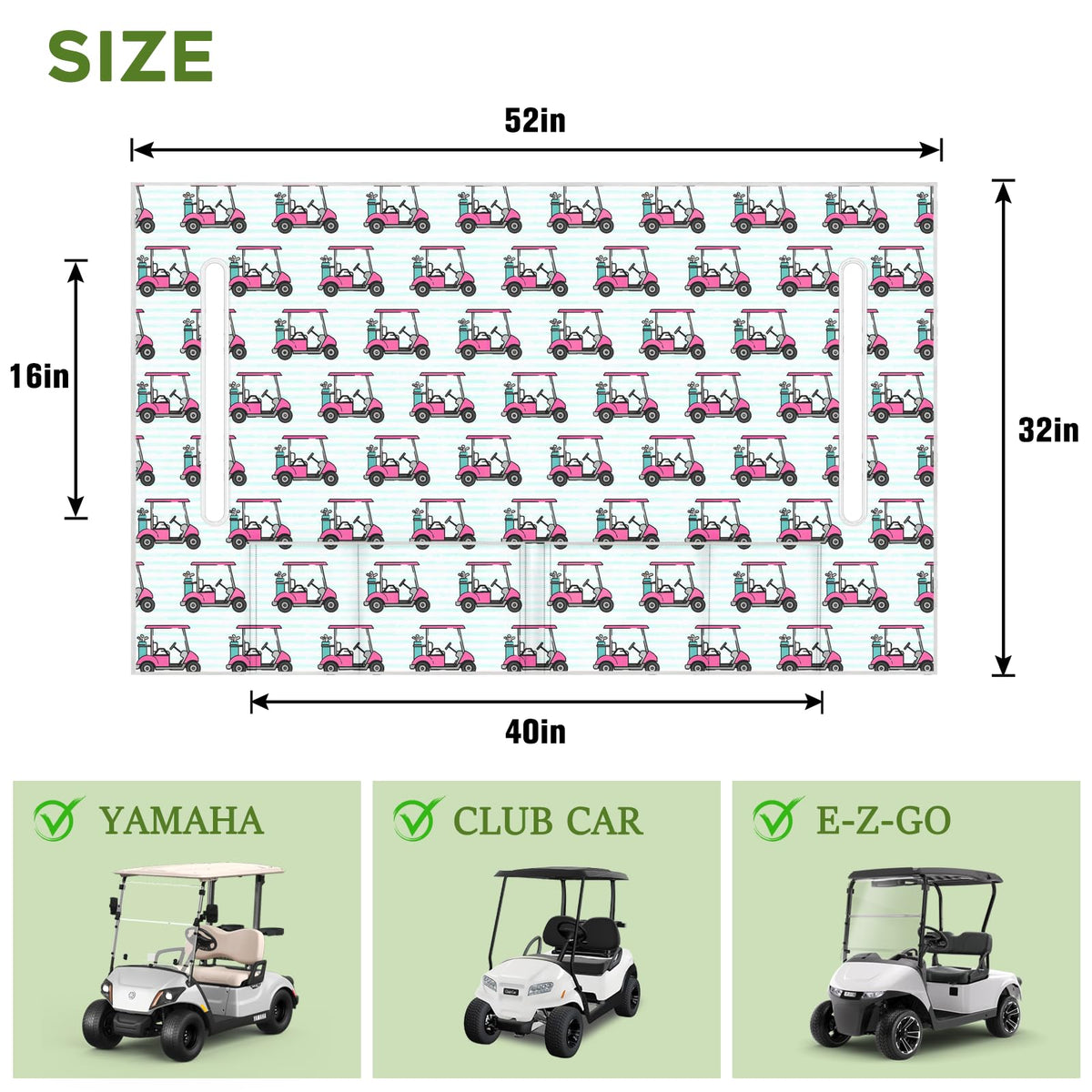 awufncksn seat cover 52x32 fits most two-seat carts for quick setup