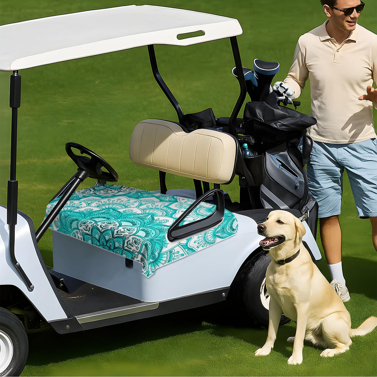 awufncksn golf cart seat cover armrest holes align for quick fit
