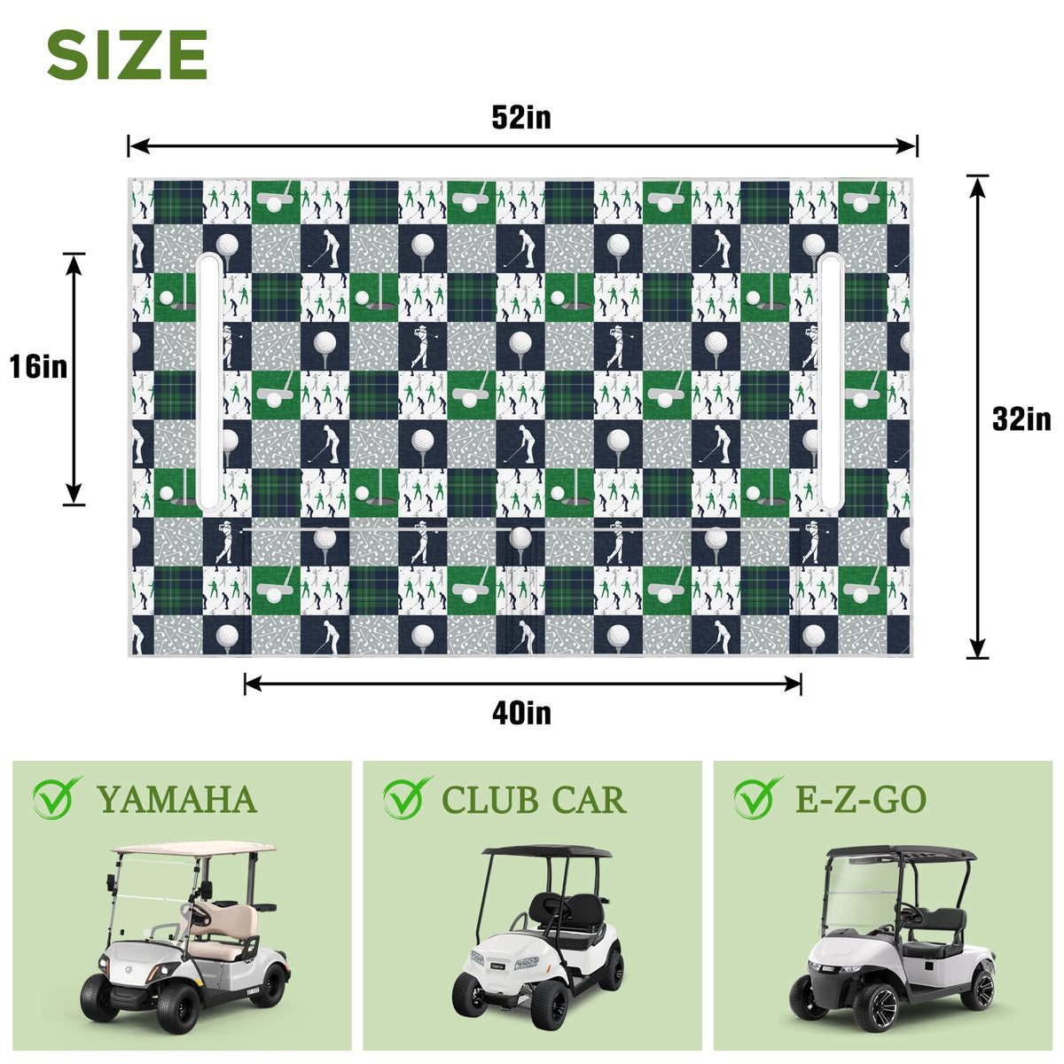 awufncksn two-seat cart fit protects club cars and sightseeing carts
